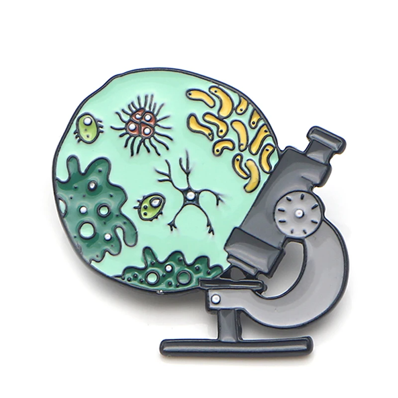 

Medical supplies Microscope Zinc alloy tie pin badges para shirt bag clothes cap backpack shoes brooches medal decorations E0395