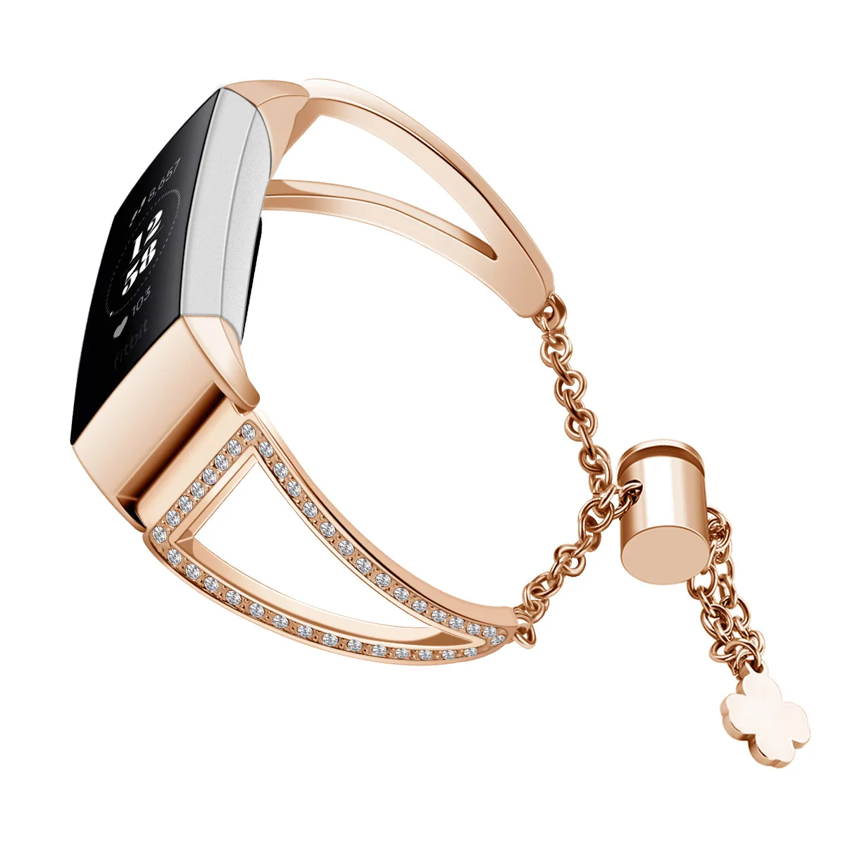 Elmas Ayarlanabilir Zincir Kay Fitbit arj I in 3 Bant Metal Kay 