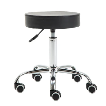 

Message Saddle Chair With Footrest Swivel Adjustable Leather Spa Drafting Stool with Back For Home Office