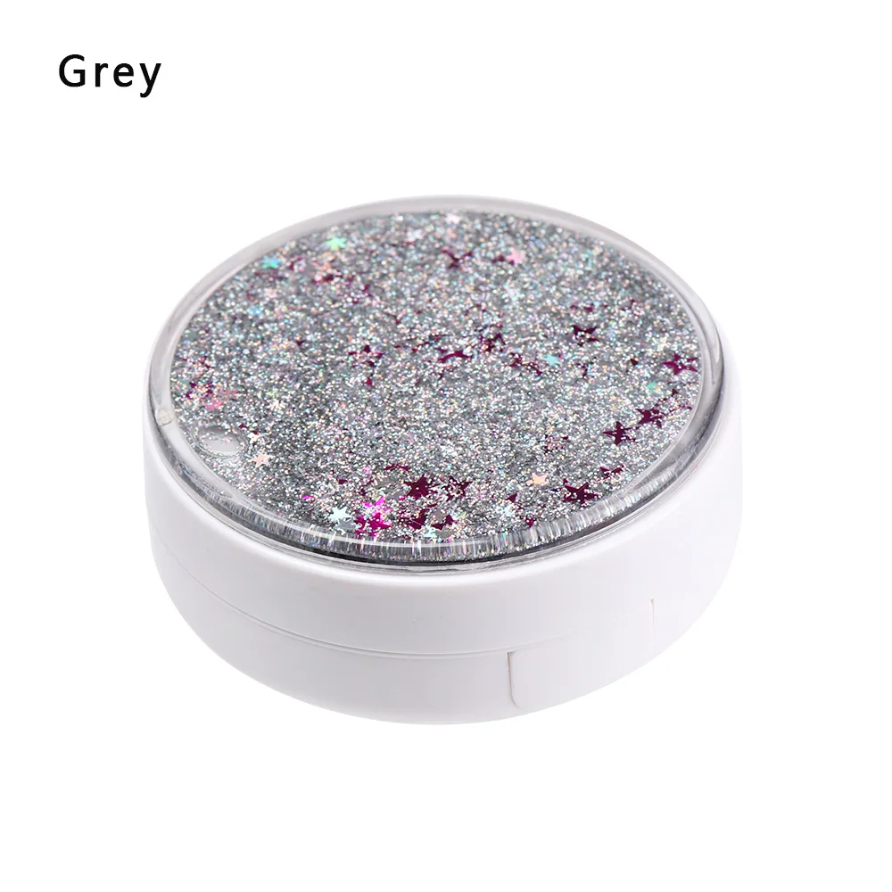 1 шт. ABS чехол для контактных линз с зеркалом для женщин, цветная коробка для контактных линз, контейнер для контактных линз, милый дорожный набор, коробка - Цвет: Style 3- grey