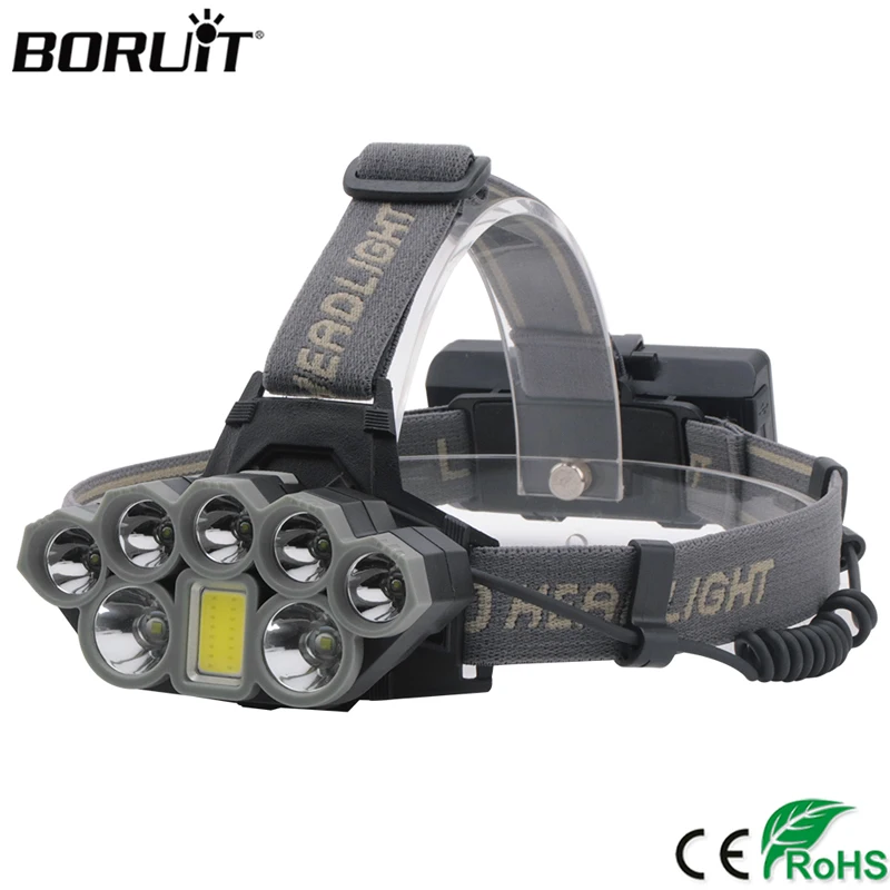 Налобный фонарь BORUiT K71 T6 XPE COB светодиодный водонепроницаемый с 6 режимами работы и