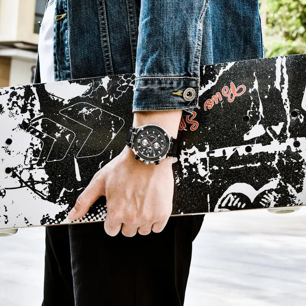 BENYAR 2023 New quartz men's watches fashion leather men wrist watch military waterproof chronograph watch men Relogio Masculino