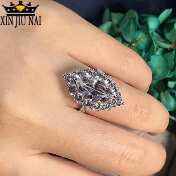 

2020 new silver moire stone multi-layer shining high-end luxury inlaid water drop lady temperament style jewelry ring