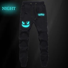 Покемон генгар светящиеся штаны осень зима мужская фитнес тренировка для бегунов повседневные длинные брюки спортивные штаны для косплея плюс размер