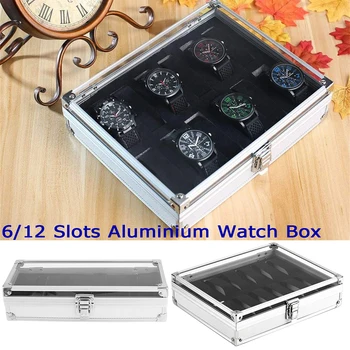 

6/12 Grid Watch Display Storage Case Display Storage Case Aluminium Watch Organizer Box Packaging For Men Valentine Gift D30