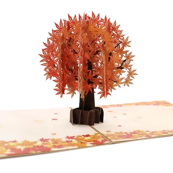 

Creative 3D Maple Tree Greeting Card Birthday Card Festival Blessing Card Paper Gift Card Decor Supplies