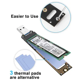 

NVME M2 to USB3.1 M2 to USB3.0 Hard Drive M.2 NVME SSD to USB Adapter with High Performance USB3.1 Gen 2 Bridge Chip