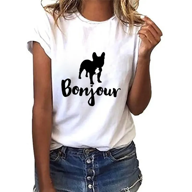 Latest Ladies T-shirt Funny Dabbing Dog Print French Bulldog Fashion Female T-shirt Top vintage graphic tees