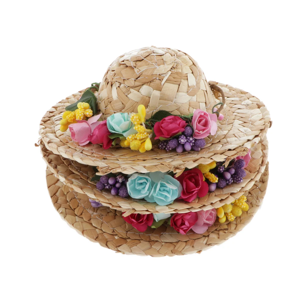 Fashionable 1/4 Straw Hat for BJD Dollfie DOD MSD 43cm 17inch 18inch Dolls Dress up Head DIY Accs! Girls Gifts