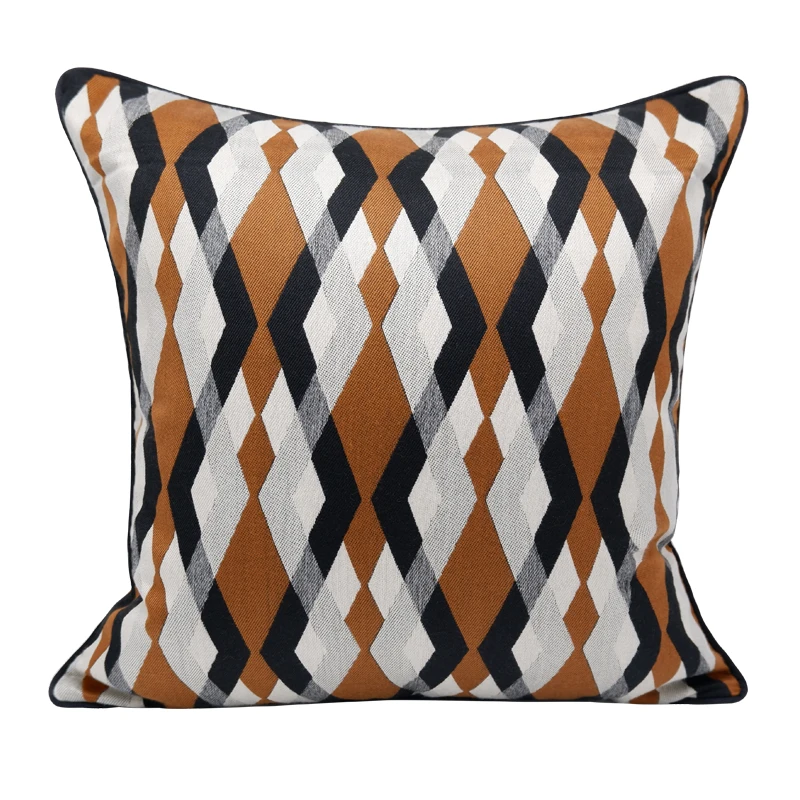 Art Home Cushion Cover Couch Outdoor Decorative Pillow Case Modern Simple Orange Geometric Sofa