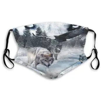 

Wolf Eyes Snow Forest Animal Mouth Mask Face Mask For Men And Women Anti Pollution Half Face Mask Washable Reusable Muffle Mask