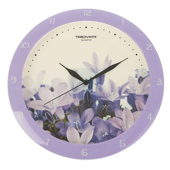 

Round wall clock "Lilac flowers", lilac rim, 29x29 cm 1180135