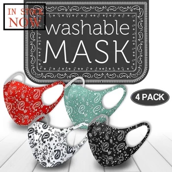 

4 Pack Mix Face Mask Paisley Reusable Washable Protection Cover Breathable Face Mask Mondkapjes Wasbaar Masque De Protection