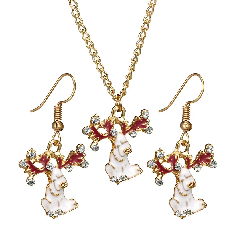 

2019 Kettingen Collar Rushed Collares Moana New Christmas Three-dimensional Necklace Set Drilled Oil Elk