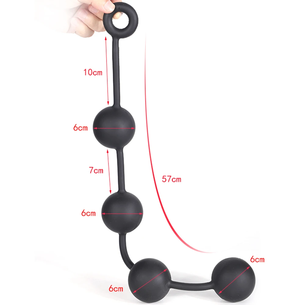Tanie Duże duże kulki silikonowe łańcuch analny wtyczka typu Plug Play kołatka Ball