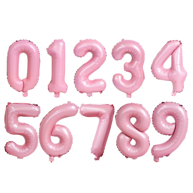 16-дюймовая цифра с воздушным шаром розовый шарик из фольги цифрами для девочек
