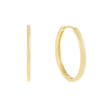 

LOZRUNVE Fashion 925 Sterling Silver Gold Vermeil Plain Thin Solid Hoop Earring