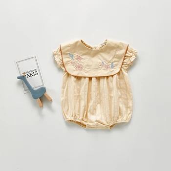 

MILANCEL baby girls clothes elegant baby bodysuits 100 days toddler girls one piece square collar baby outerwear