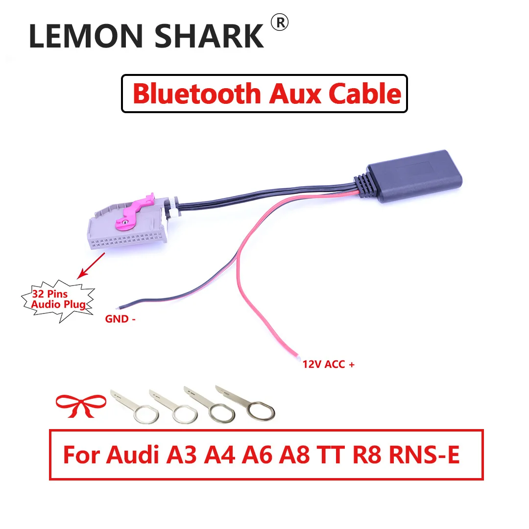 

Car Bluetooth 4.1 Module 32Pin AUX Adapter Wireless Audio Input for Audi RNS-E Navigation A8 TT R8 A3 A4 Radio Stereo