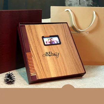 

Hot Selling DIY Photo Albums Self-adhesive wooden-covered Self-sticker Album Handmade Wooden Album Romantic Gifts Lover Wedding