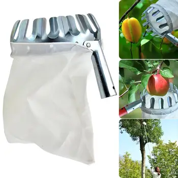 

1 PC Fruit Picker Metal ruit Picker Basket Bag Apple Peach High Tree Picking Tool Fruit Collector Orchard Gardening Picking Tool