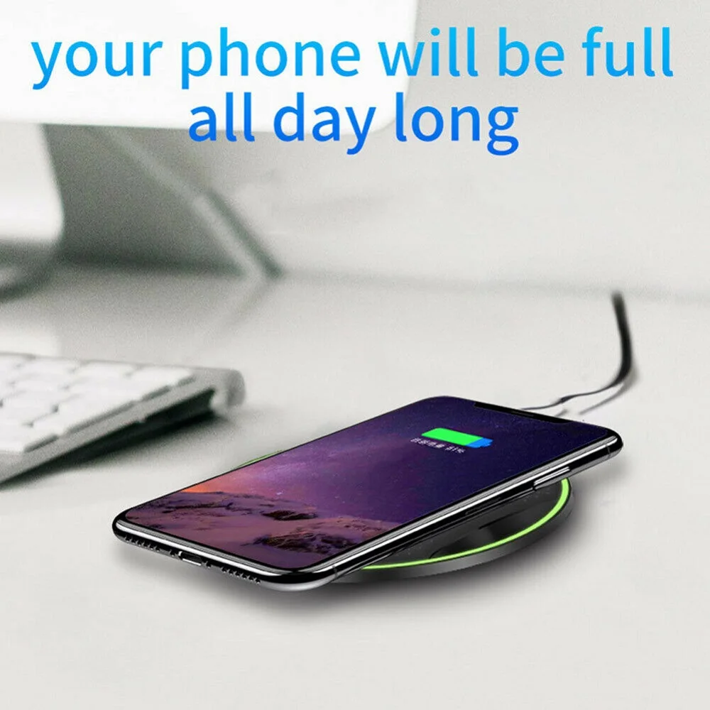10 Вт Qi Беспроводное быстрое зарядное устройство для iPhone X Xs MAX XR 8 plus Зарядка для samsung S8 S9 Plus Note 9 8 с USB зарядным устройством для телефона