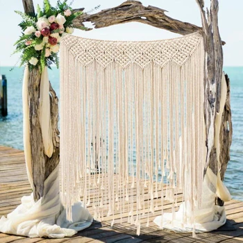 

Macrame Wall Hanging Tapestry Room Divider Door Window Curtain Wedding Backdrop Photo Look Stunning.