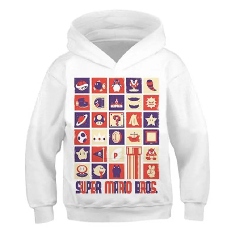 Style10 Новинка; детская толстовка с капюшоном «Super Mario Bros»; повседневные хлопковые толстовки для мальчиков и девочек; топы; детский пуловер; спортивная одежда; топы; подарок для детей - Цвет: Style10