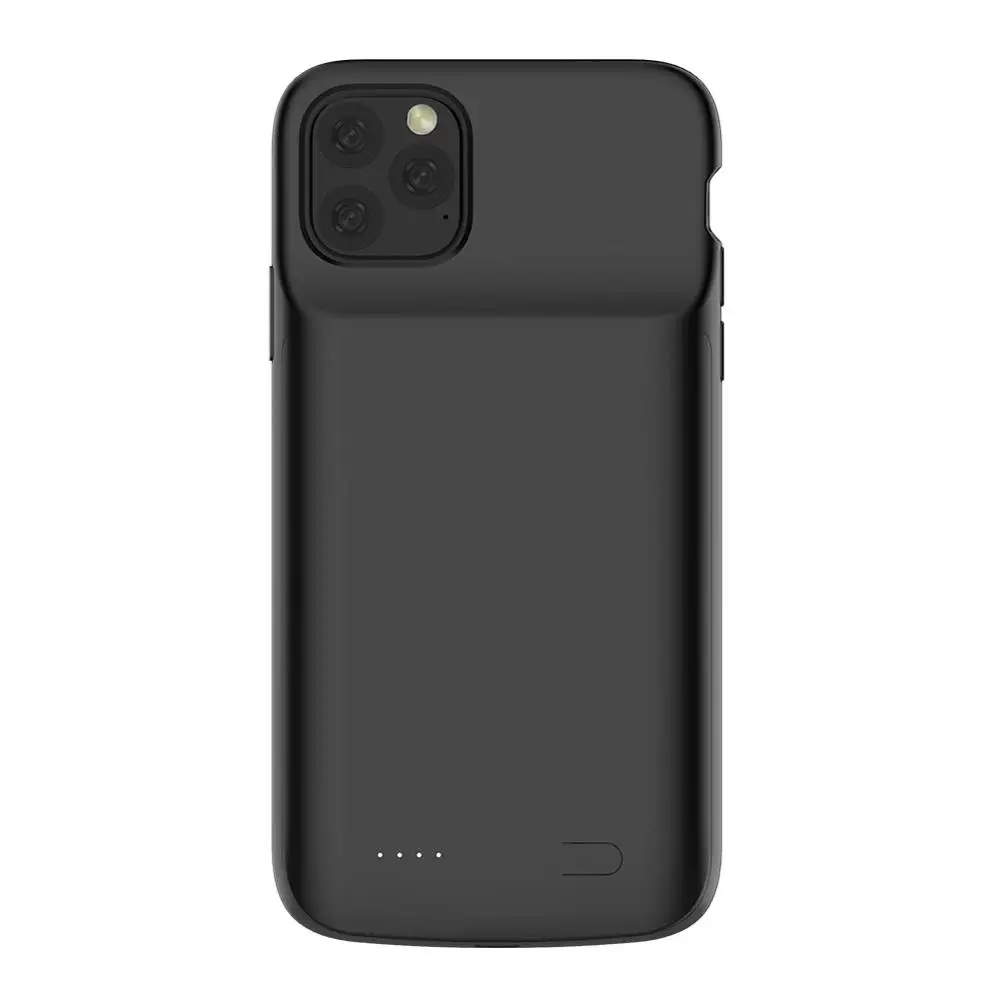 5000 мАч для iphone 11 чехол для аккумулятора силиконовый материал ультратонкий смарт-чехол банк питания для iphone 11 - Цвет: Black