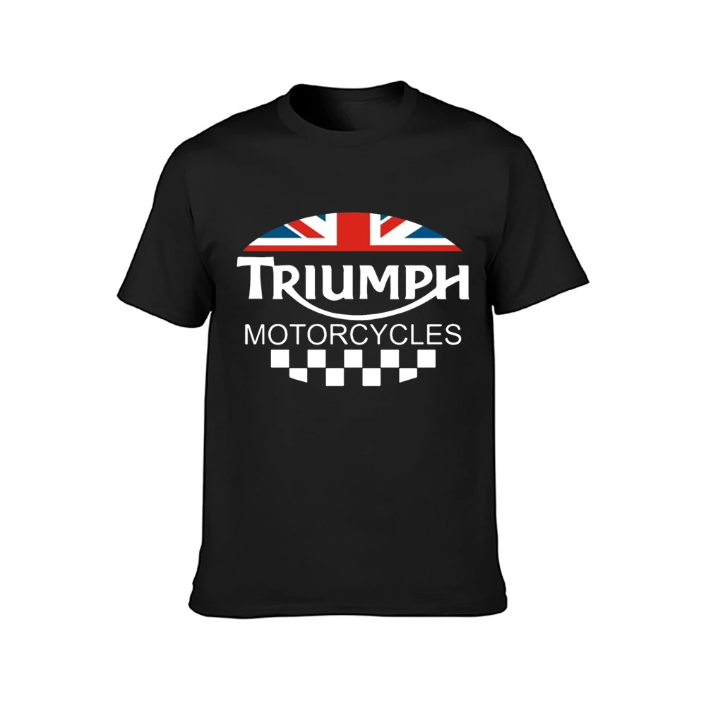 Triumph Motorcycle Biker Uk United Kingdom Flag Lo T Shirt O-Neck Funny Casual Printed Family Loose Formal Tee | Мужская одежда