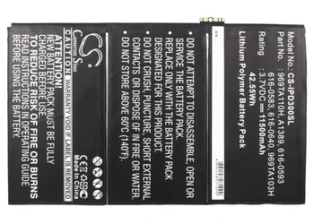 

Cameron Sino 616-0586 616-0593 Battery for Apple iPad 3 iPad 3 HD Wifi MD510LL/A MD513LL/A MD511LL/A MD514LL/A 11500mAh