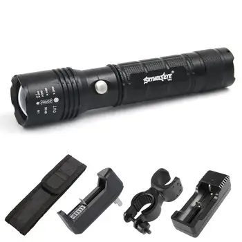

5 Modes 3500LM T6 LED Torch Powerful Flashlight Light with Charger/Bicycle Holder Clip/Torch Pouch/AC Wall Charger