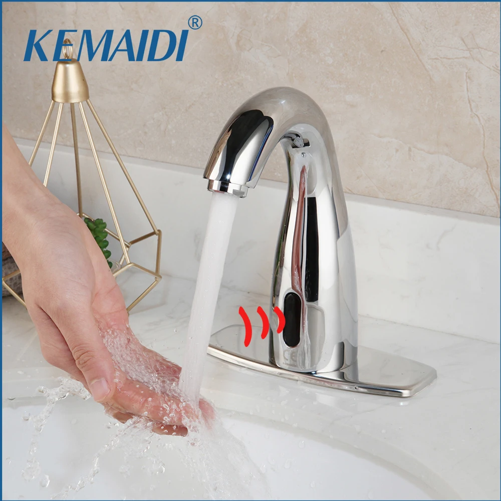 

KEMAIDI Automatic SensorBathroom Basin Sink Faucet Hot & Cold Water Mixer Chrome Polished Touch Senser Faucets Tap Deck Mounted