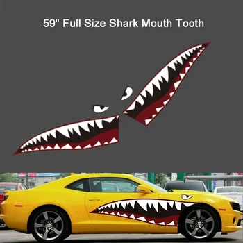 

2 × DIY Shark Mouth Tooth Teeth Graphics PVC Car Sticker Decal for Car Waterproof Accessories