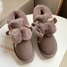 INS/зимние женские теплые ботинки; теплая женская обувь с мехом и плюшем; Роскошные Дизайнерские Модные женские ботильоны из натуральной кожи;