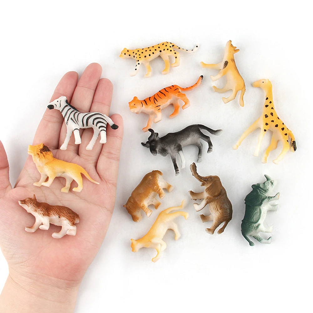 12pcs Wild Animals Jungle Zoo Figure Assorted Plastic Toy Kids Educational  Learning Toys Realistic Wild Life Animal Model Action|Biology| - AliExpress