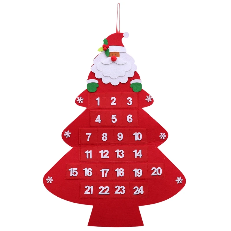 

Promotion! Christmas Hanging Advent Calendar Countdown To Christmas Tree Gift Ornaments Decorations Santa Claus Calendar with Sm