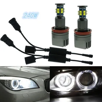 

240W LED Angel Eyes Lights Canbus for BMW E60 E61 E63 X5 E70 X6 E71 E90 E91 E92 E93 M3 E89 E82 E87 H8 LED Headlight 6000K White