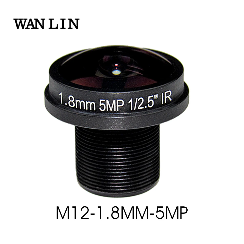 1.8mm Lens CCTV Lens Fisheye IR M12 CCTV Camera 5Megapixel HD HD IP Camera 180D Wide Viewing Angle F2.0 1/2.5" camera lens