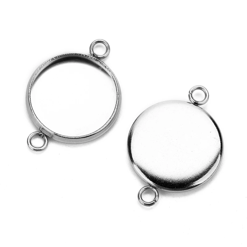 

20pcs/lot 6/8/10/12/14/16/18/20mm Stainless Steel Pendant Cabochon Base Settings Cameo Cabochon DIY Jewelry Making Findings