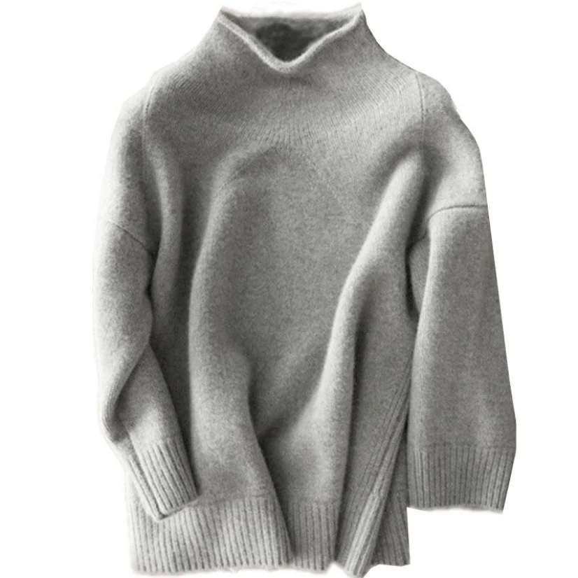 Solid Winter Elegant Women Wool Sweater 2020 Autumn Streetwear Turtleneck Long Sleeve Thicken Warm Female Basic Sweaters Top