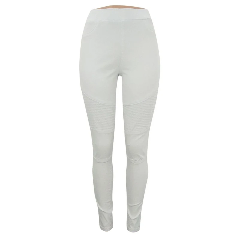 Cysincos/женские брюки с высокой талией, модные белые джинсы, мягкие джинсы, базовый простой дизайн, однотонные джинсовые брюки-карандаш, джинсы высокого качества