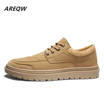 

2019 New Men's Spring and Autumn Shallow Mouth Comfortable Leather Casual Shoes Simple Classic Solid Color Basic Men's Shoes