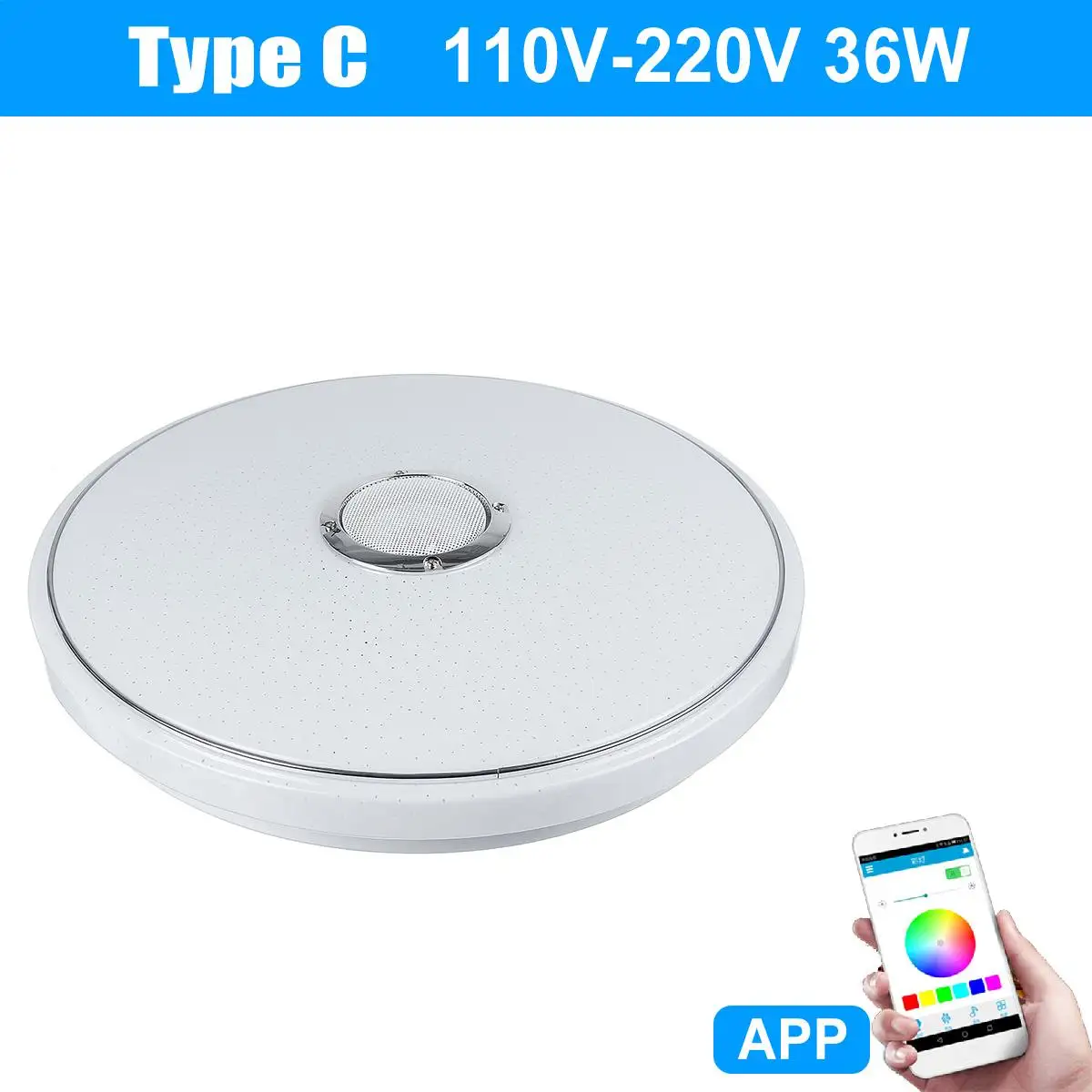 Многофункциональный 36/60W RGB светодиодный Потолочные светильники Современные APP bluetooth Музыка лампы Гостиная Спальня Кухня Смарт потолочный светильник - Цвет корпуса: APP 110-220V 36W