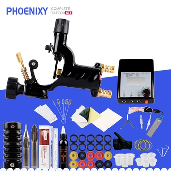 

Complete Tattoo Kit 1 Rotary Tattoo Machine Tattoo Ink Set LCD Power Supply 30ml Black Inks Pigment Body Art Tattoo Machine Set