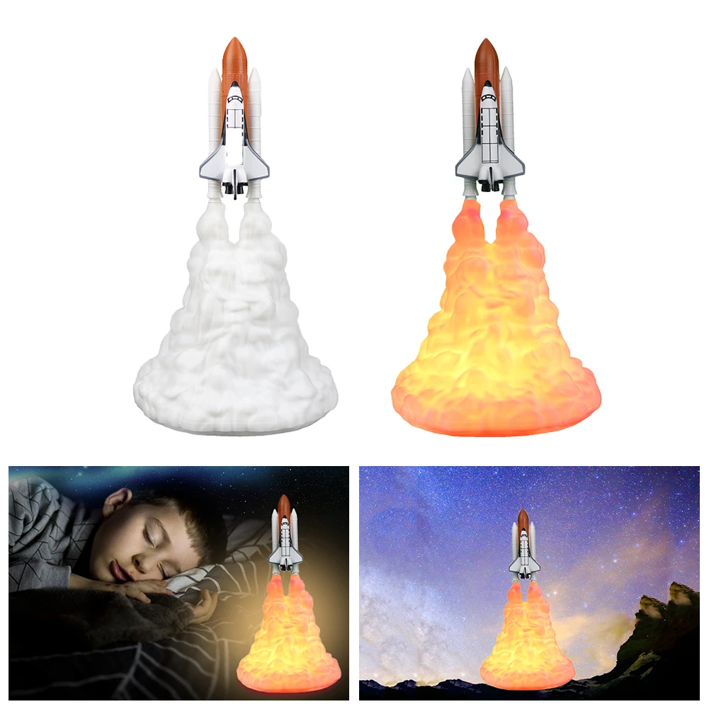 

3D Print Space Shuttle Lamp NIght Light For Space Fans Moon Lamp Rocket Lamp As Room Decoration For Space Lovers Moon Lamp