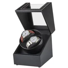 1-0/2-0 Grids PU Watch Winder Automatic Rotating Watch Box with EU/US/UK/AU Plug Ultra-Quiet Motor for Mechanical Watches Men