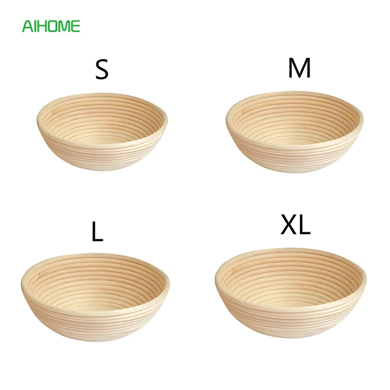 

4 Sizes Round Rattan Brotform Bread Proving Basket Dough Proofing Blooming Basket Banneton Baking Tools