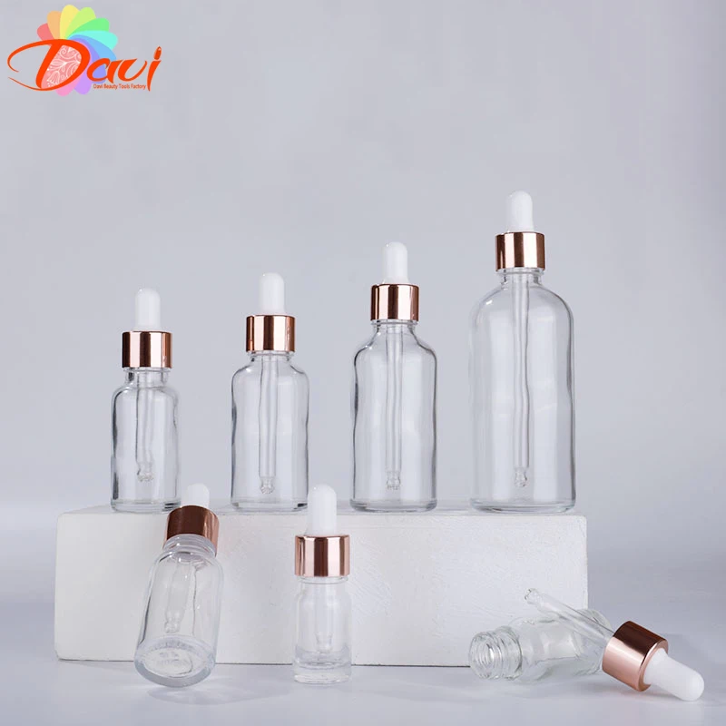 Rose-Golden Refillable Dropper Bottle Frosted essential oil Glass Aromatherapy Liquid 5-100ml