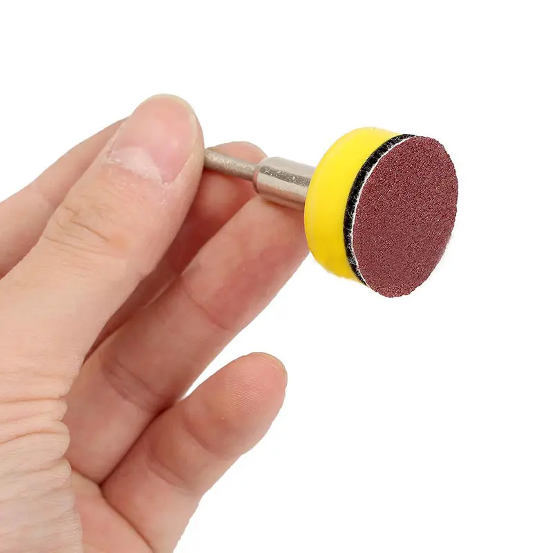 100Pcs 2.5cm Abrasives Hook Loop Backer 1/8inch Shank Set SandPaper Mixed For Polishing Tools Abrasive Tools